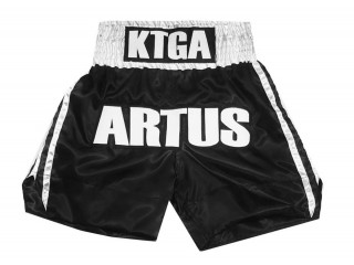 Shorts Boxe Anglaise Personnalisé : KNBXCUST-2042-Noir